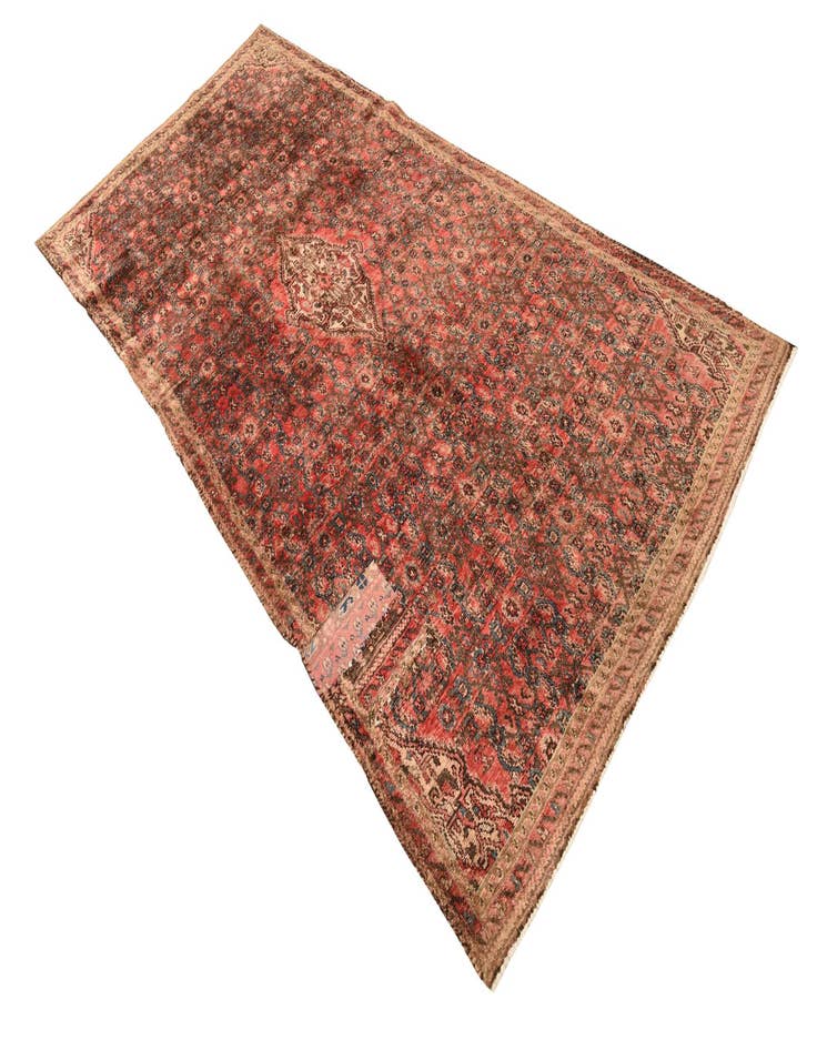 Detail image of 4' 2 x 9'  Hand Knotted Ultra Vintage Persian Wool Runner Rug