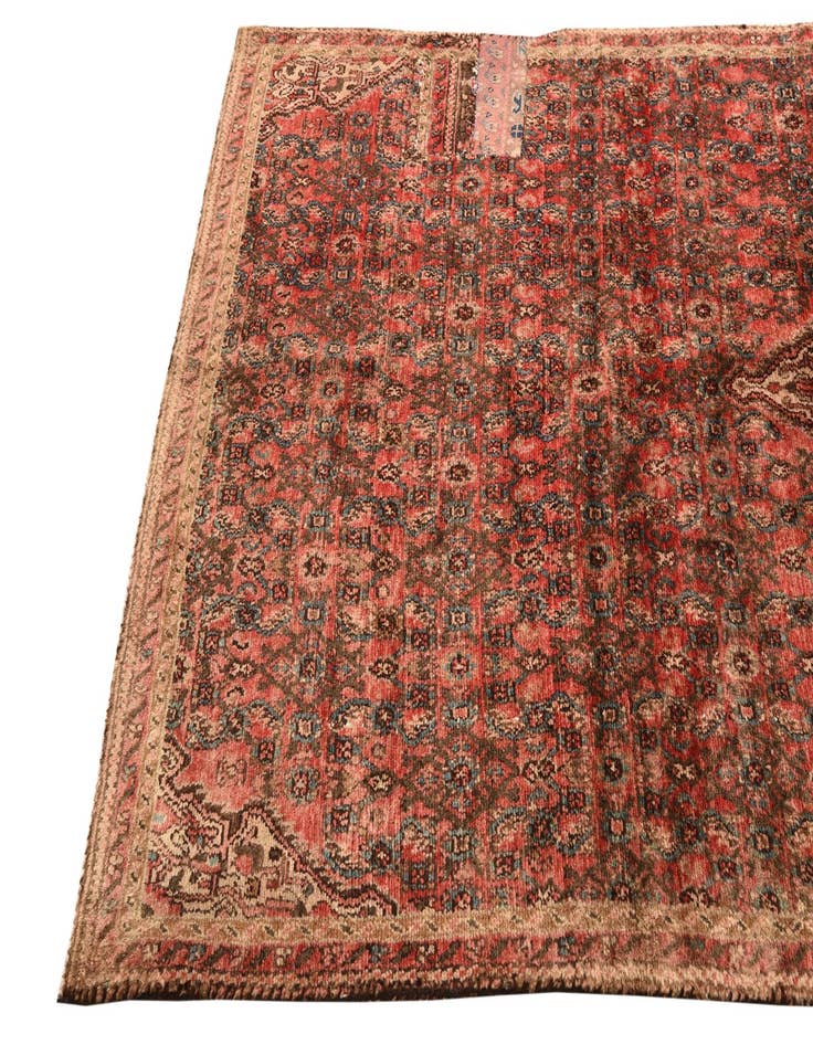 Detail image of 4' 2 x 9'  Hand Knotted Ultra Vintage Persian Wool Runner Rug