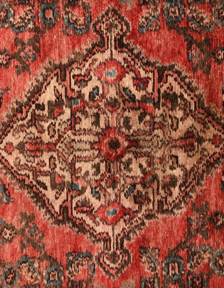 Detail image of 4' 2 x 9'  Hand Knotted Ultra Vintage Persian Wool Runner Rug