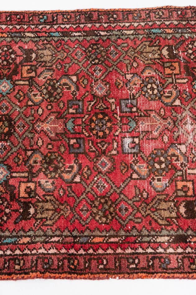 Detail image of 2' 5 x 8' 6 Hand Knotted Ultra Vintage Persian Wool Runner Rug