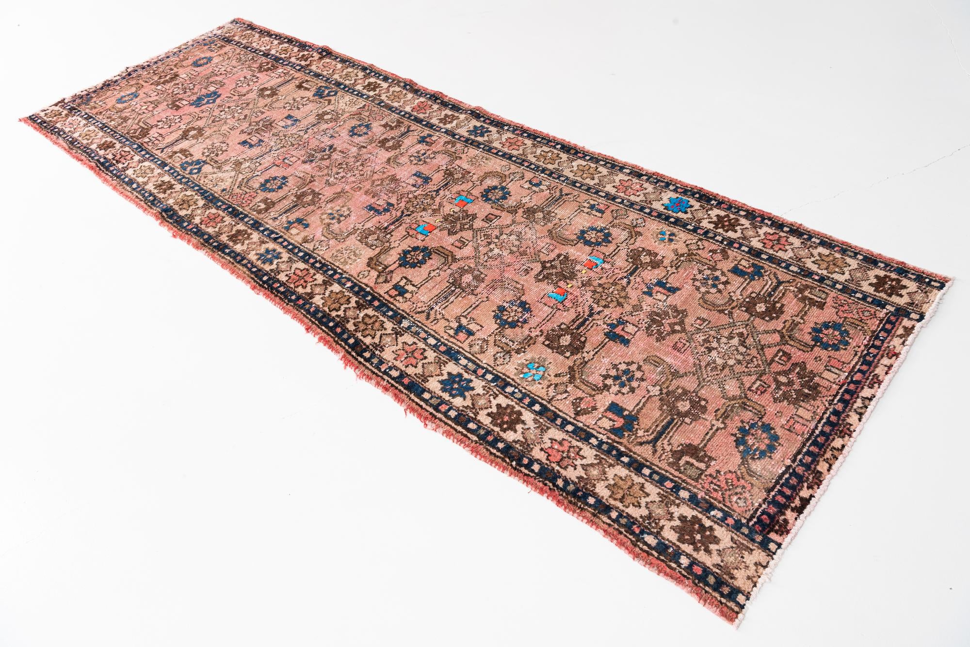 3' 5 x 10' Hand Knotted Ultra Vintage Persian Wool Runner Rug