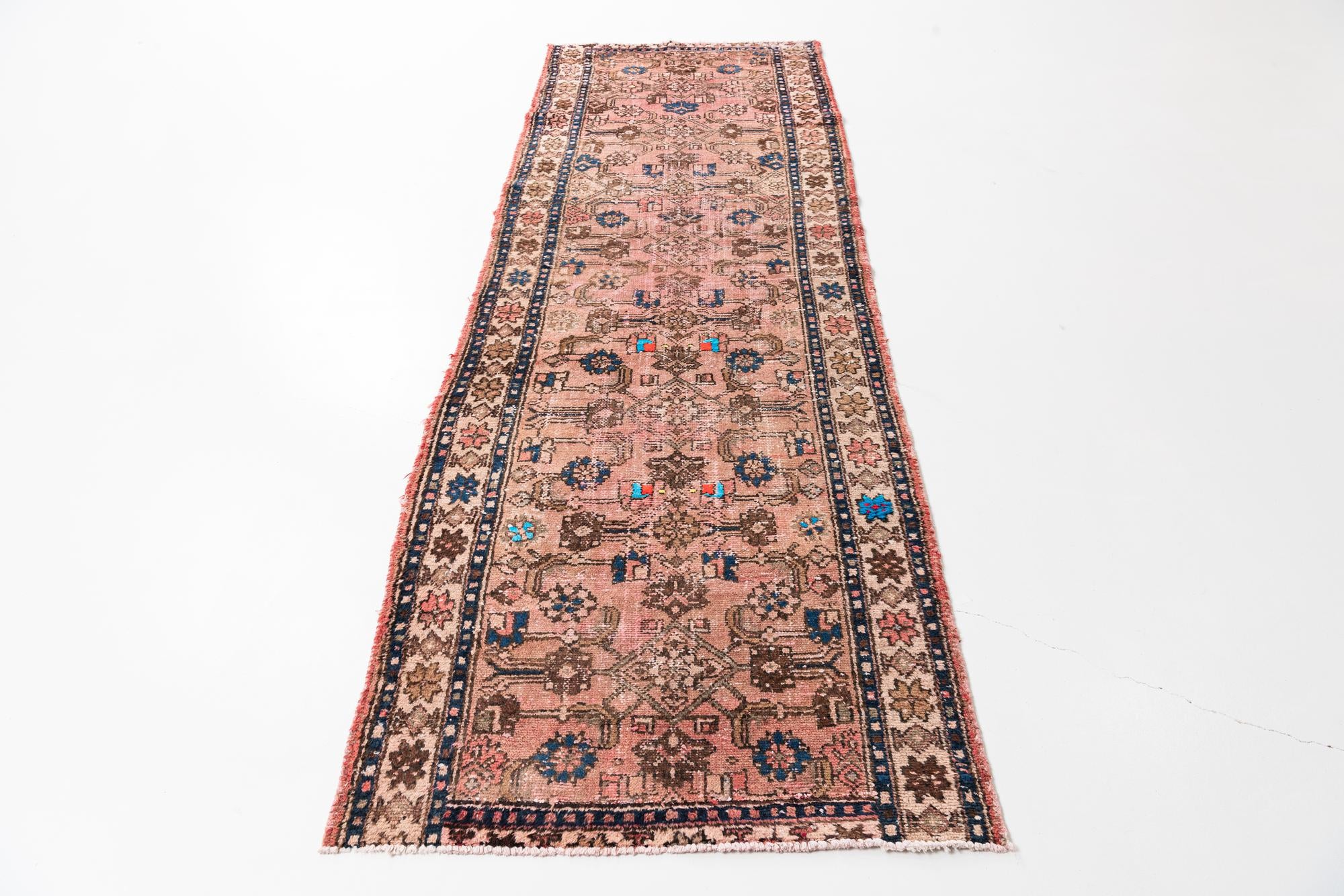 3' 5 x 10' Hand Knotted Ultra Vintage Persian Wool Runner Rug