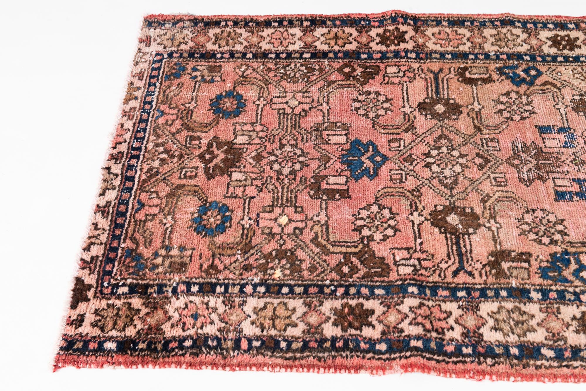 3' 5 x 10' Hand Knotted Ultra Vintage Persian Wool Runner Rug