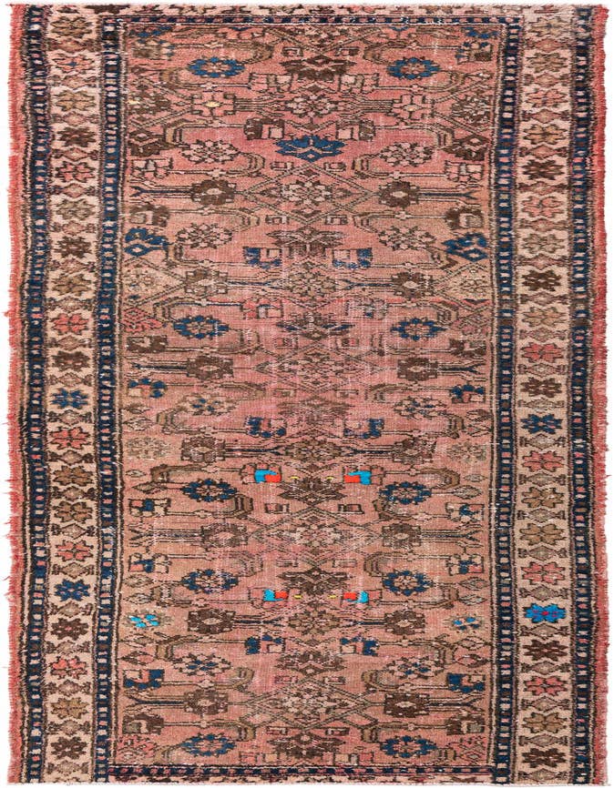 Detail image of 3' 5 x 10' Hand Knotted Ultra Vintage Persian Wool Runner Rug