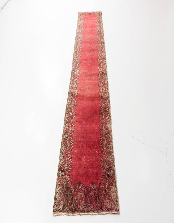 Detail image of 2' 9 x 12' 4  Hand Knotted Ultra Vintage Persian Wool Runner Rug