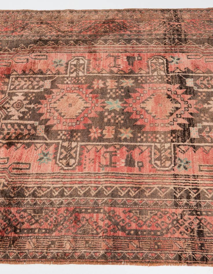 Detail image of 4' 2 x 9' 2  Hand Knotted Ultra Vintage Persian Wool Runner Rug