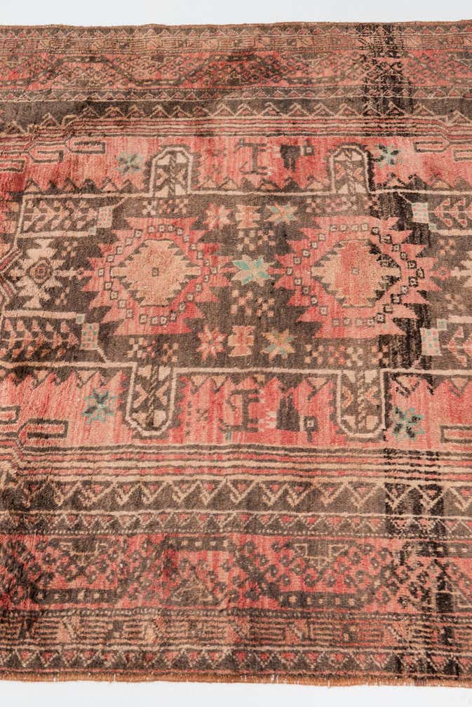 4' 2 x 9' 2 Hand Knotted Ultra Vintage Persian Wool Runner Rug