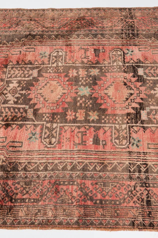 Detail image of 4' 2 x 9' 2 Hand Knotted Ultra Vintage Persian Wool Runner Rug
