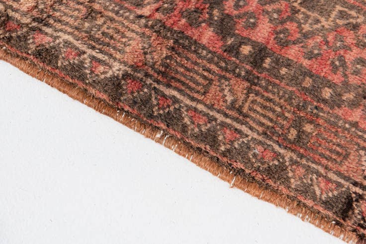 Detail image of 4' 2 x 9' 2 Hand Knotted Ultra Vintage Persian Wool Runner Rug