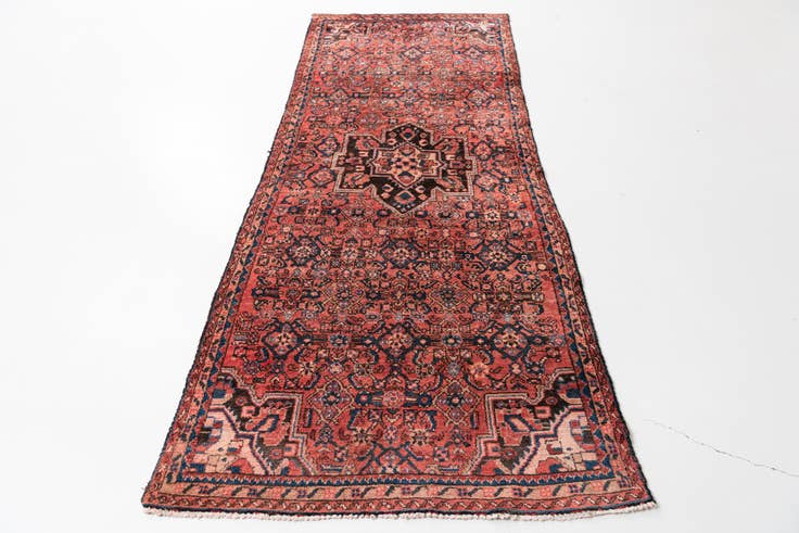 Detail image of 3' 10 x 9' 6 Hand Knotted Ultra Vintage Persian Wool Runner Rug