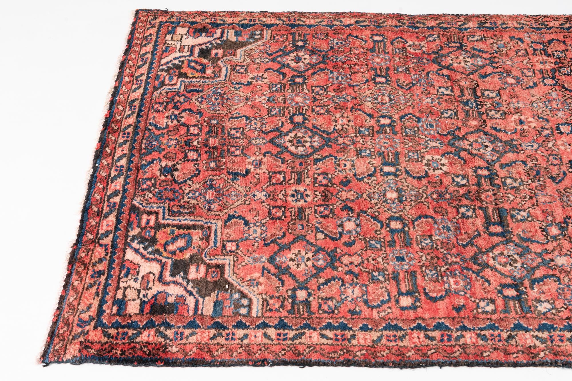 3' 10 x 9' 6 Hand Knotted Ultra Vintage Persian Wool Runner Rug