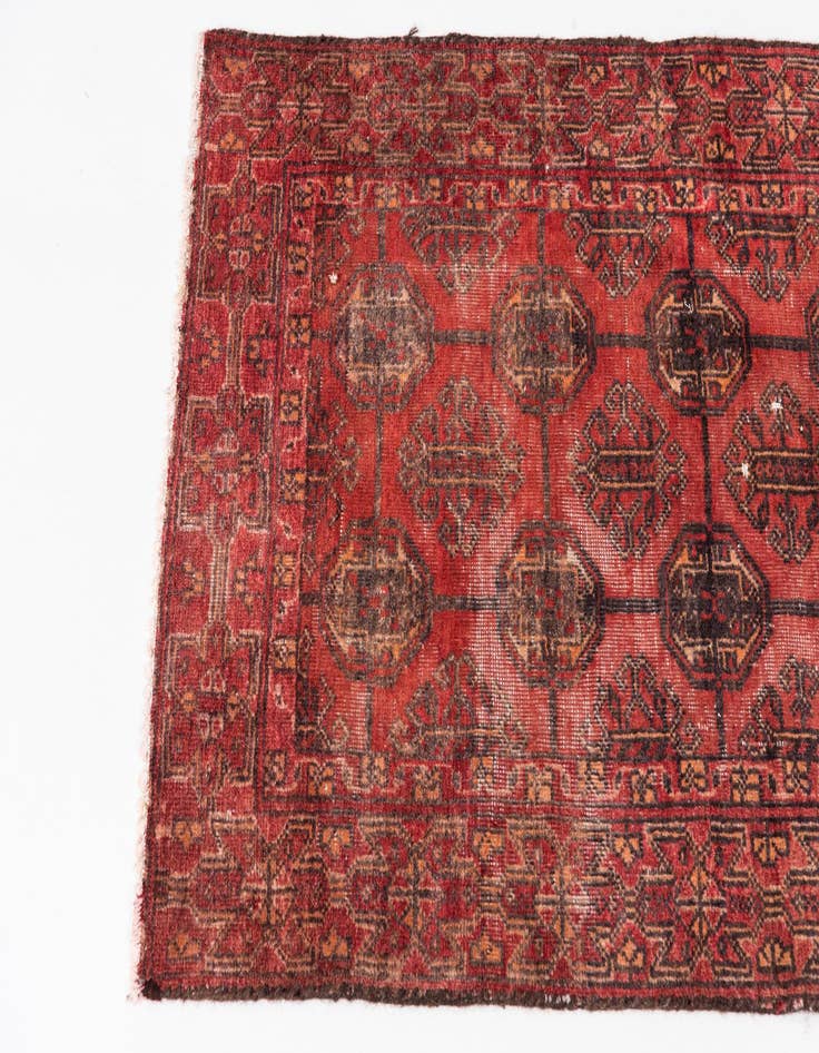Detail image of 2' 1 x 4' Hand Knotted Ultra Vintage Persian Wool Runner Rug