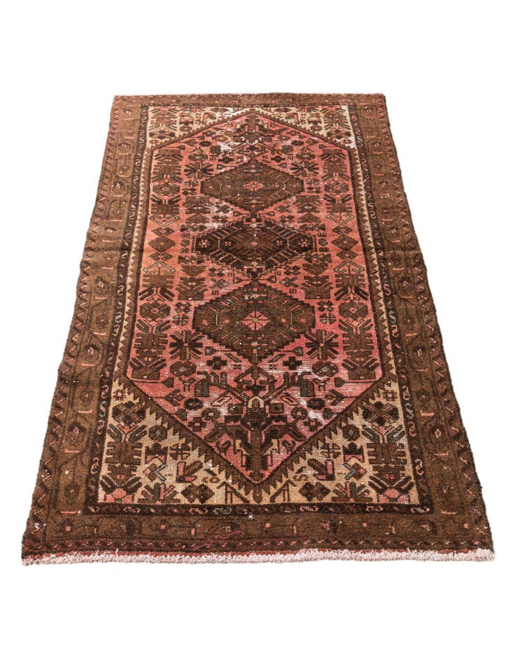 Detail image of 3' 2 x 6' 1 Hand Knotted Ultra Vintage Persian Wool Runner Rug