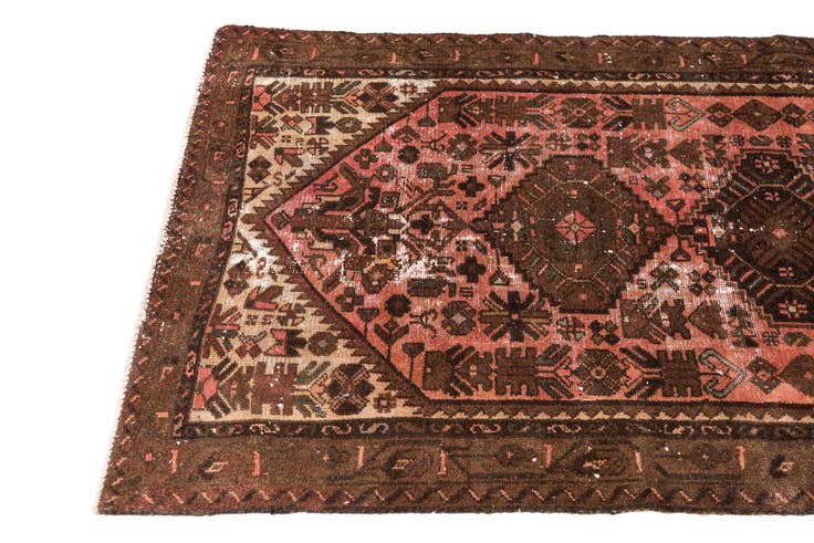 Detail image of 3' 2 x 6' 1 Hand Knotted Ultra Vintage Persian Wool Runner Rug