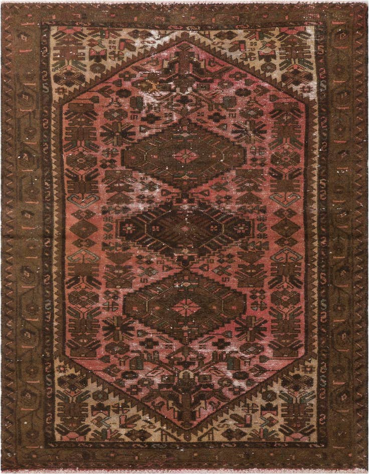 Detail image of 3' 2 x 6' 1 Hand Knotted Ultra Vintage Persian Wool Runner Rug