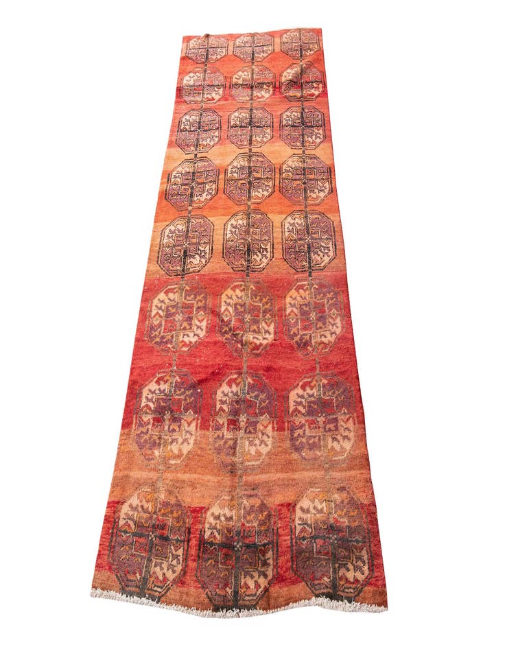 Detail image of 3' 3 x 7' 5  Hand Knotted Ultra Vintage Persian Wool Runner Rug