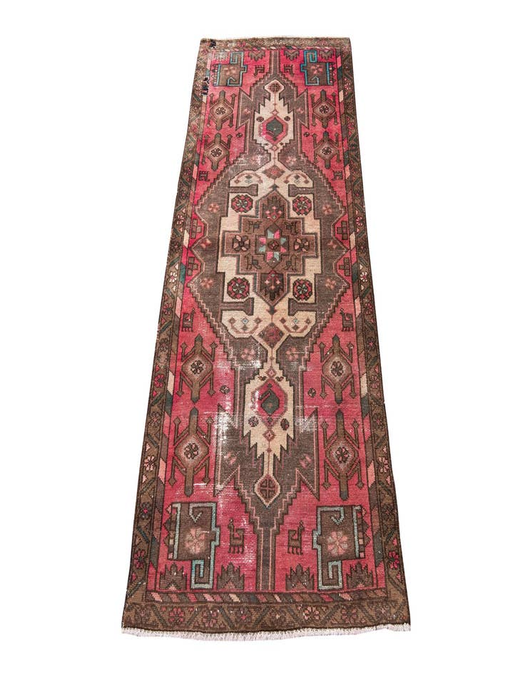 Detail image of 3' x 6' 2  Hand Knotted Ultra Vintage Persian Wool Runner Rug