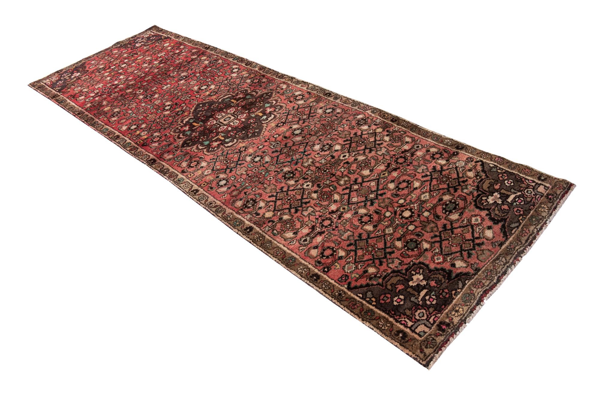 3' 2 x 9' 7 Hand Knotted Ultra Vintage Persian Wool Runner Rug