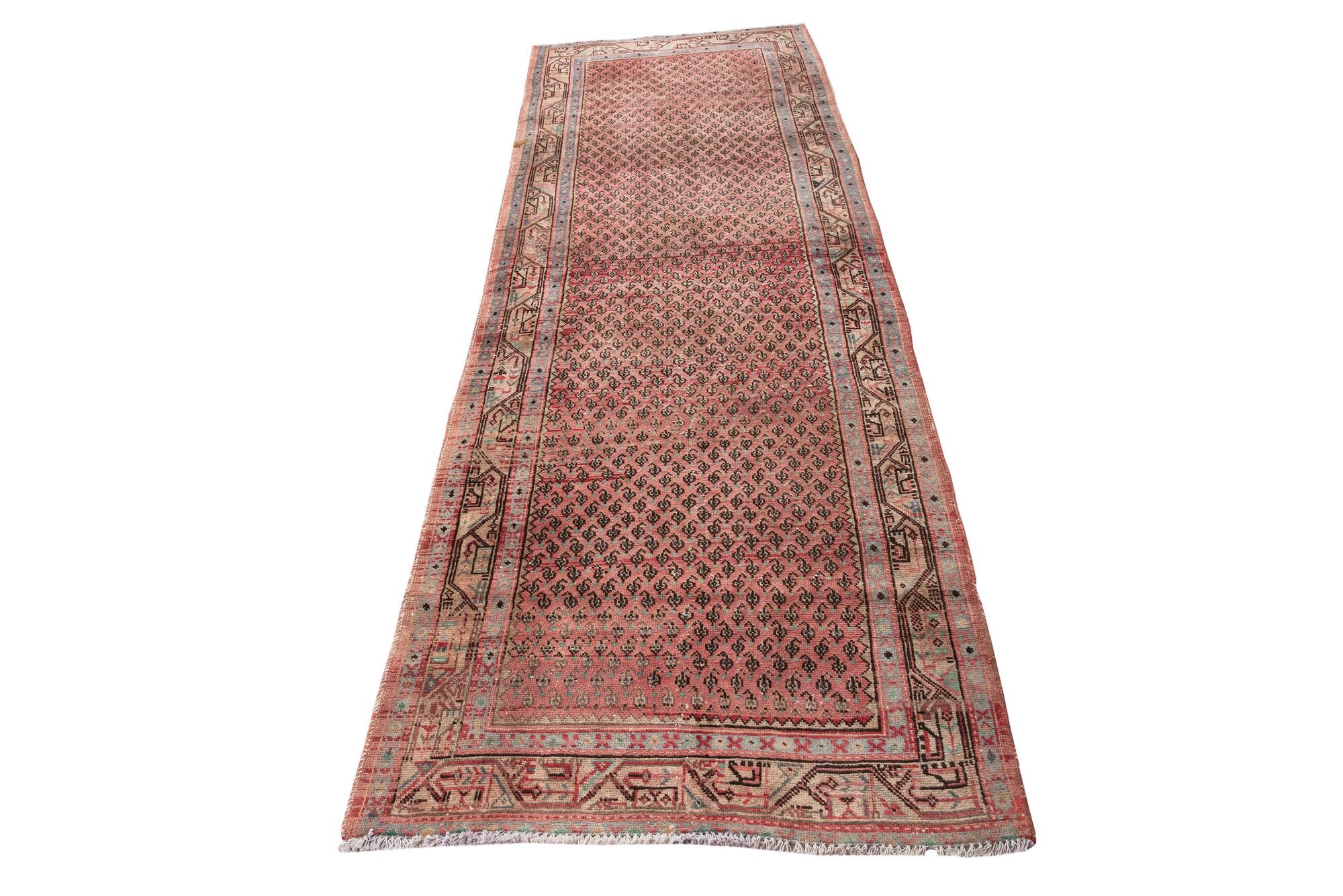 3' 6 x 10' Hand Knotted Ultra Vintage Persian Wool Runner Rug