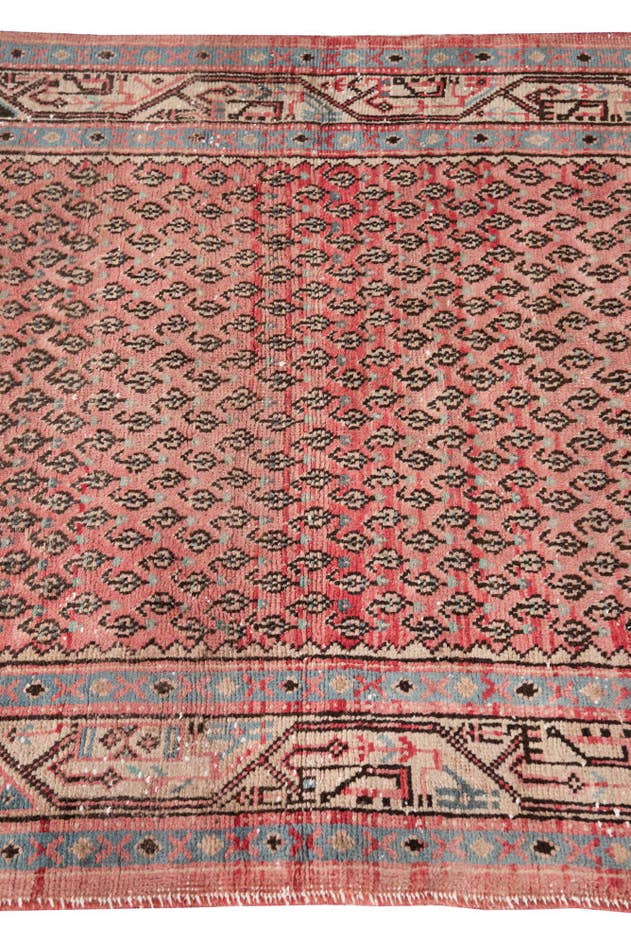 Detail image of 3' 6 x 10' Hand Knotted Ultra Vintage Persian Wool Runner Rug