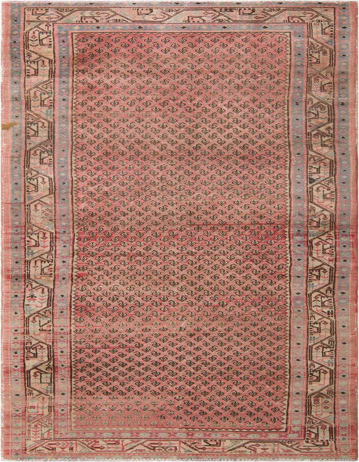 Detail image of 3' 6 x 10' Hand Knotted Ultra Vintage Persian Wool Runner Rug