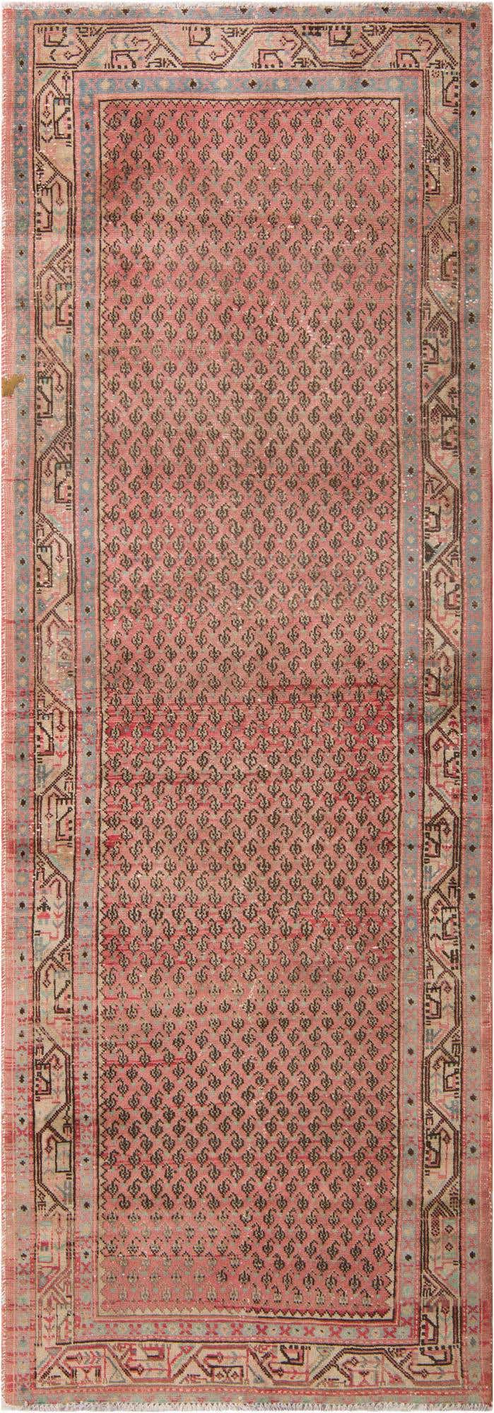 3' 6 x 10' Hand Knotted Ultra Vintage Persian Wool Runner Rug