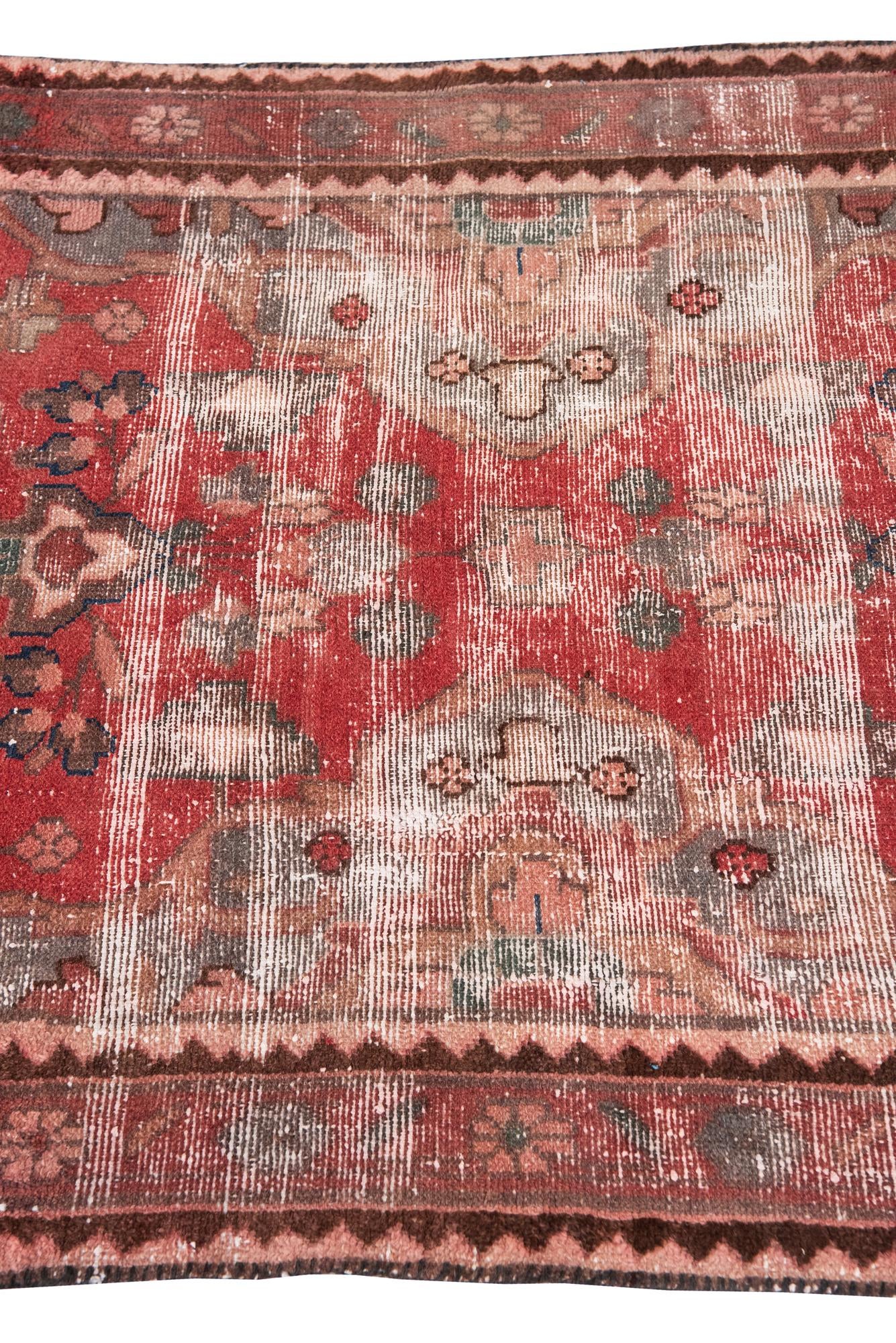 3' 4 x 9' 7 Hand Knotted Ultra Vintage Persian Wool Runner Rug