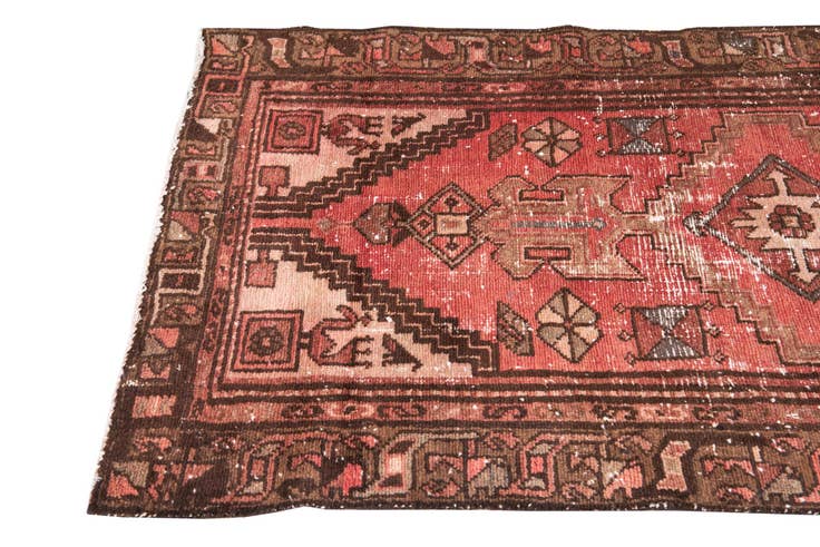 Detail image of 3' x 9' 2 Hand Knotted Ultra Vintage Persian Wool Runner Rug