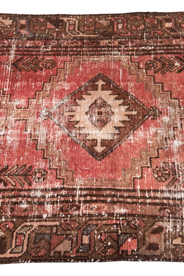 Detail image of 3' x 9' 2 Hand Knotted Ultra Vintage Persian Wool Runner Rug