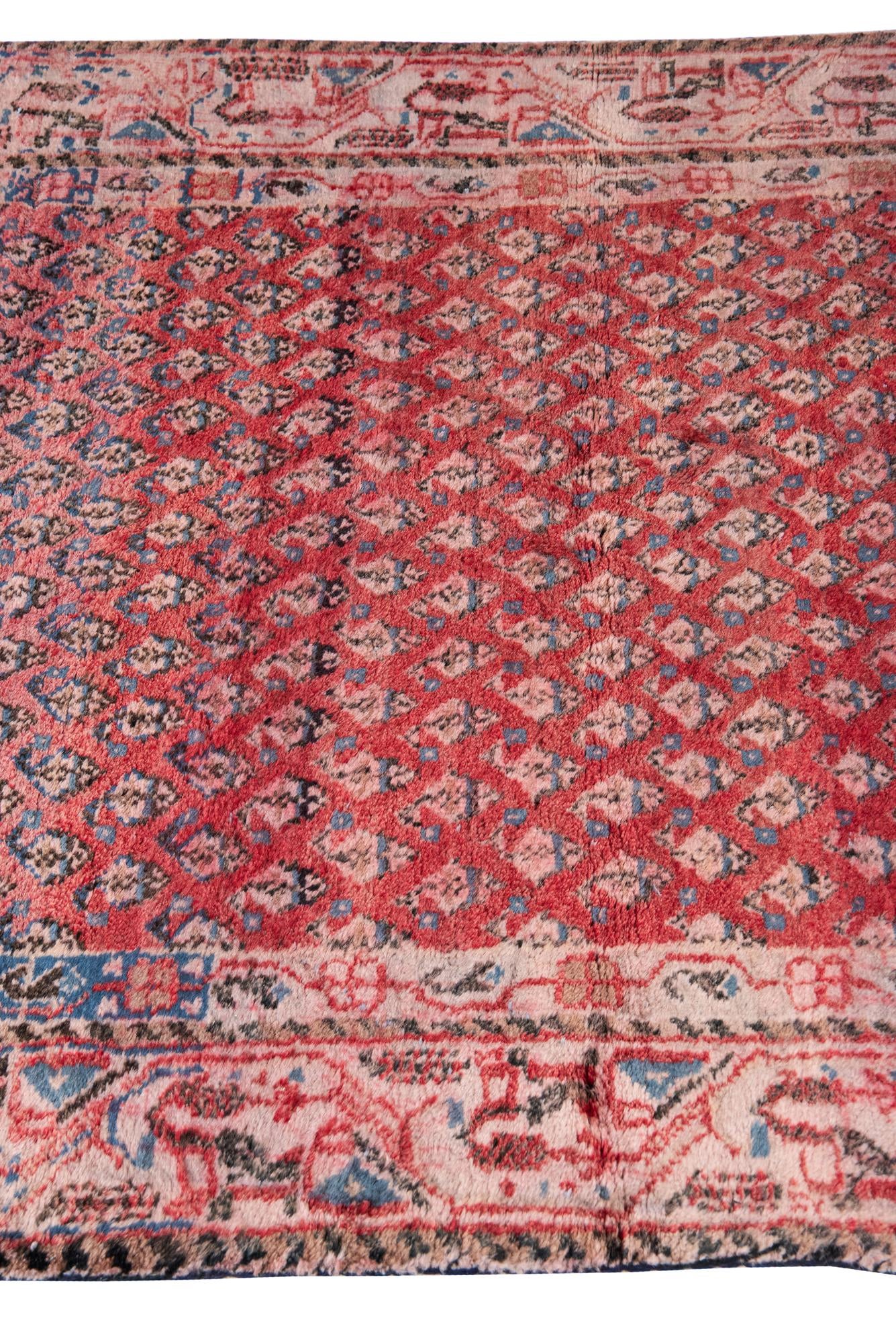 3' 10 x 9' 6 Hand Knotted Ultra Vintage Persian Wool Runner Rug