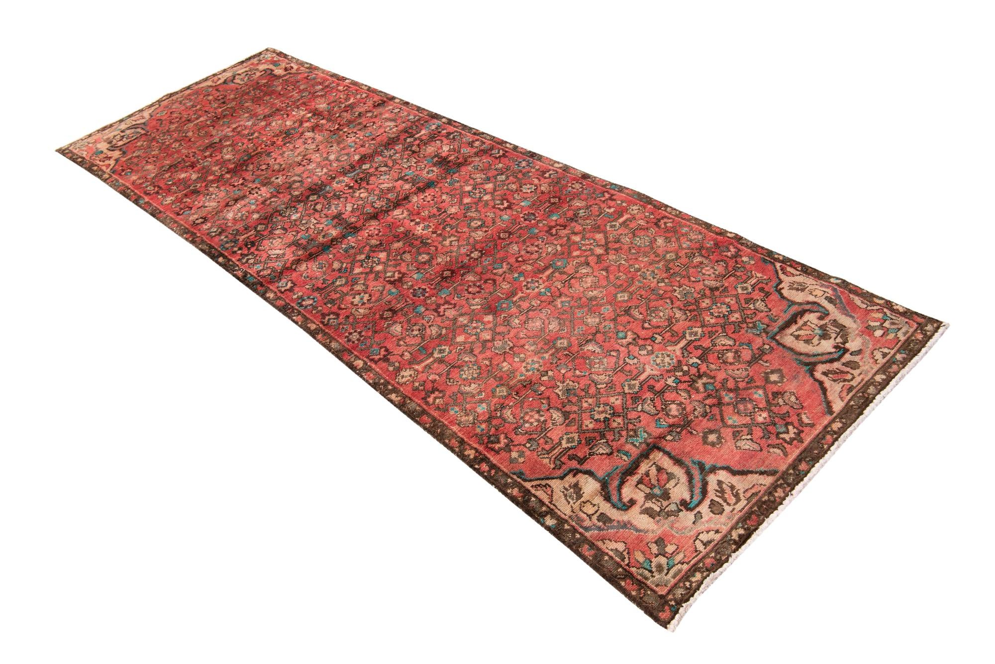 3' 2 x 9' 7 Hand Knotted Ultra Vintage Persian Wool Runner Rug