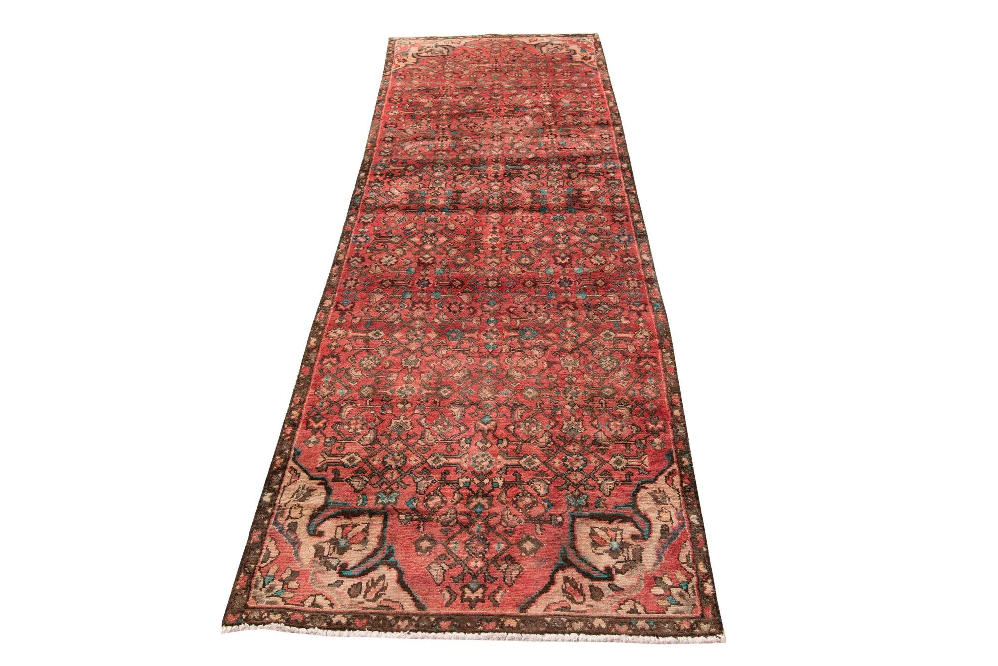 3' 2 x 9' 7 Hand Knotted Ultra Vintage Persian Wool Runner Rug