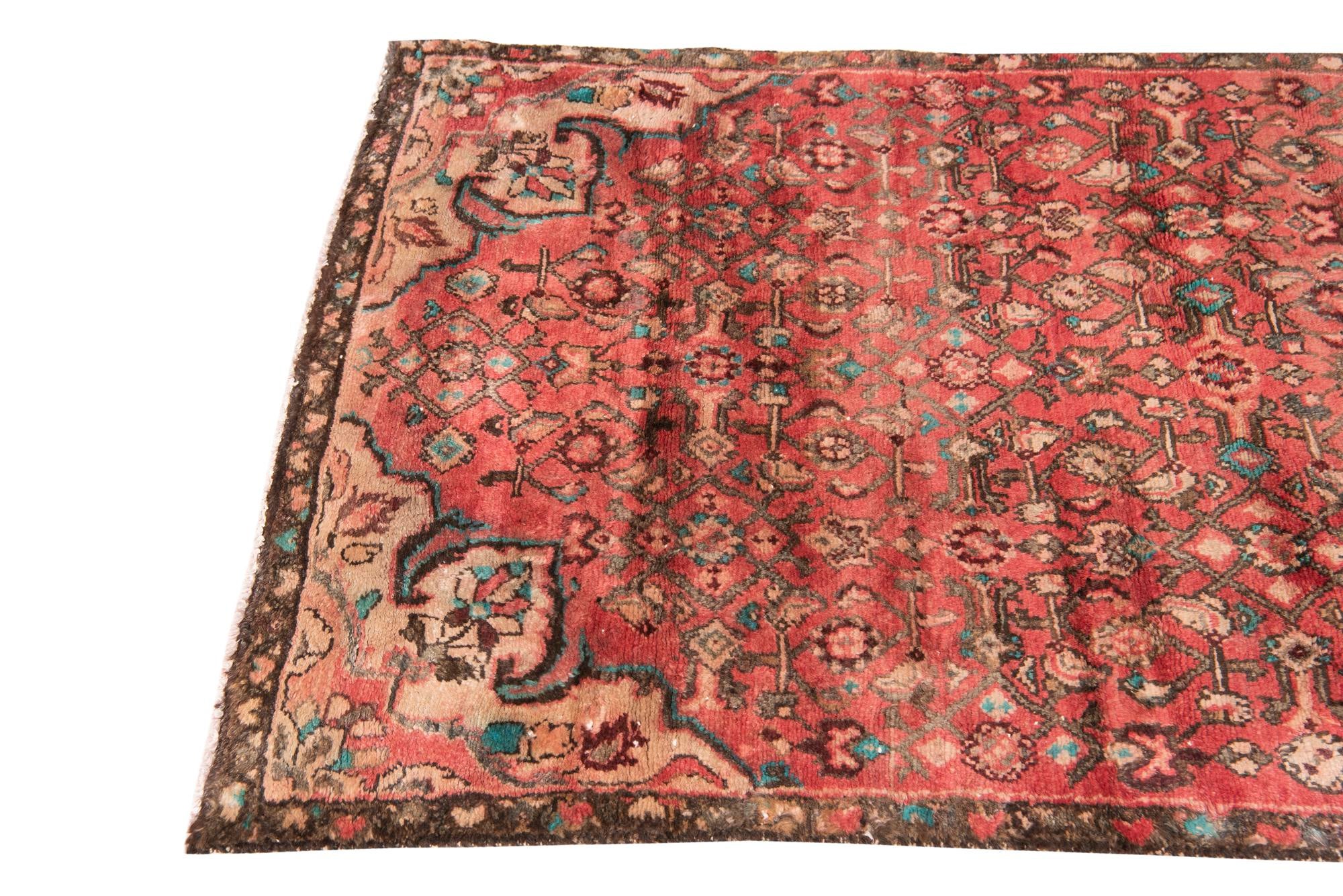 3' 2 x 9' 7 Hand Knotted Ultra Vintage Persian Wool Runner Rug