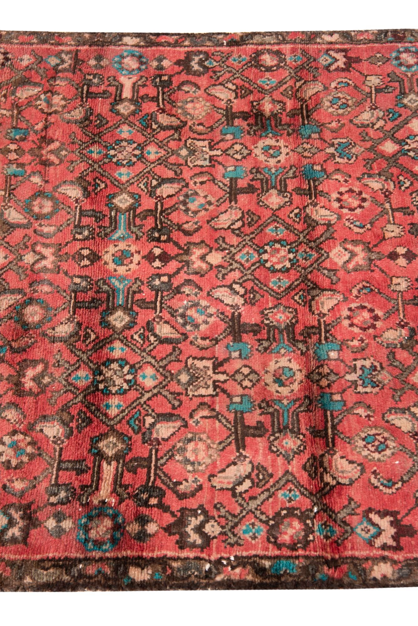3' 2 x 9' 7 Hand Knotted Ultra Vintage Persian Wool Runner Rug
