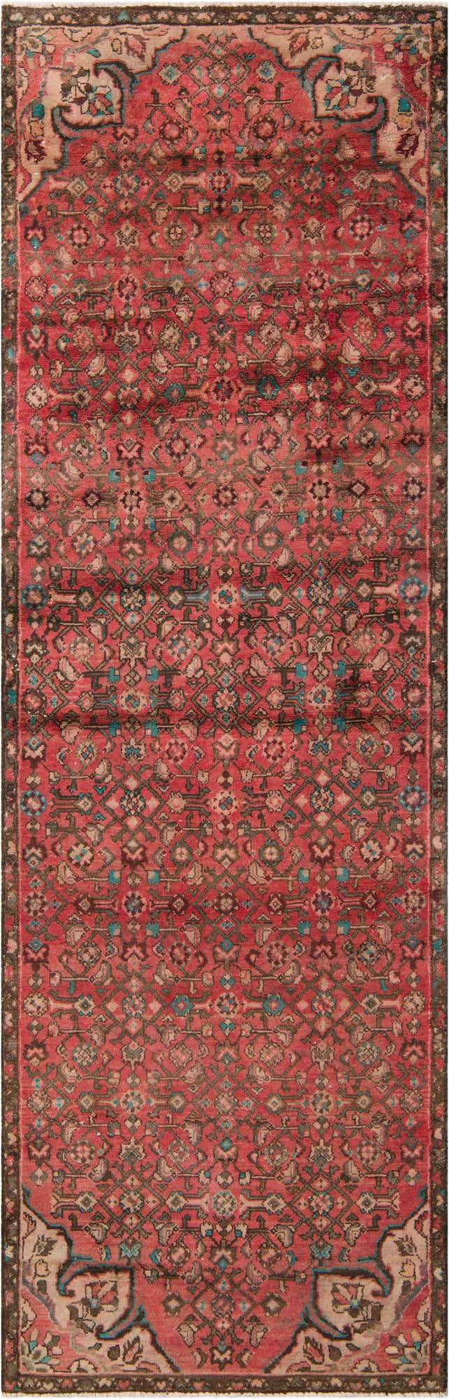 3' 2 x 9' 7 Hand Knotted Ultra Vintage Persian Wool Runner Rug