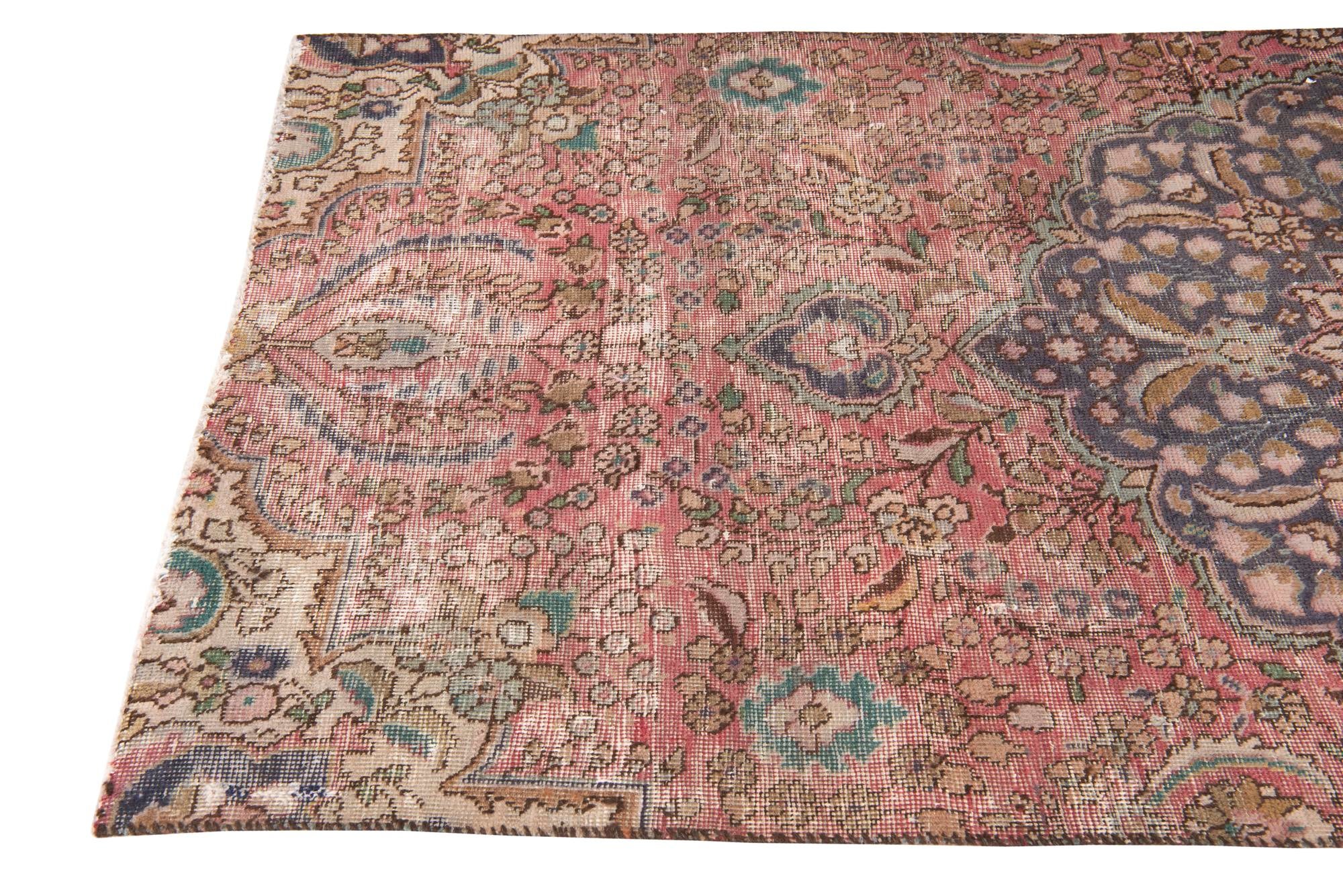 3' 10 x 8' 1 Hand Knotted Ultra Vintage Persian Wool Runner Rug