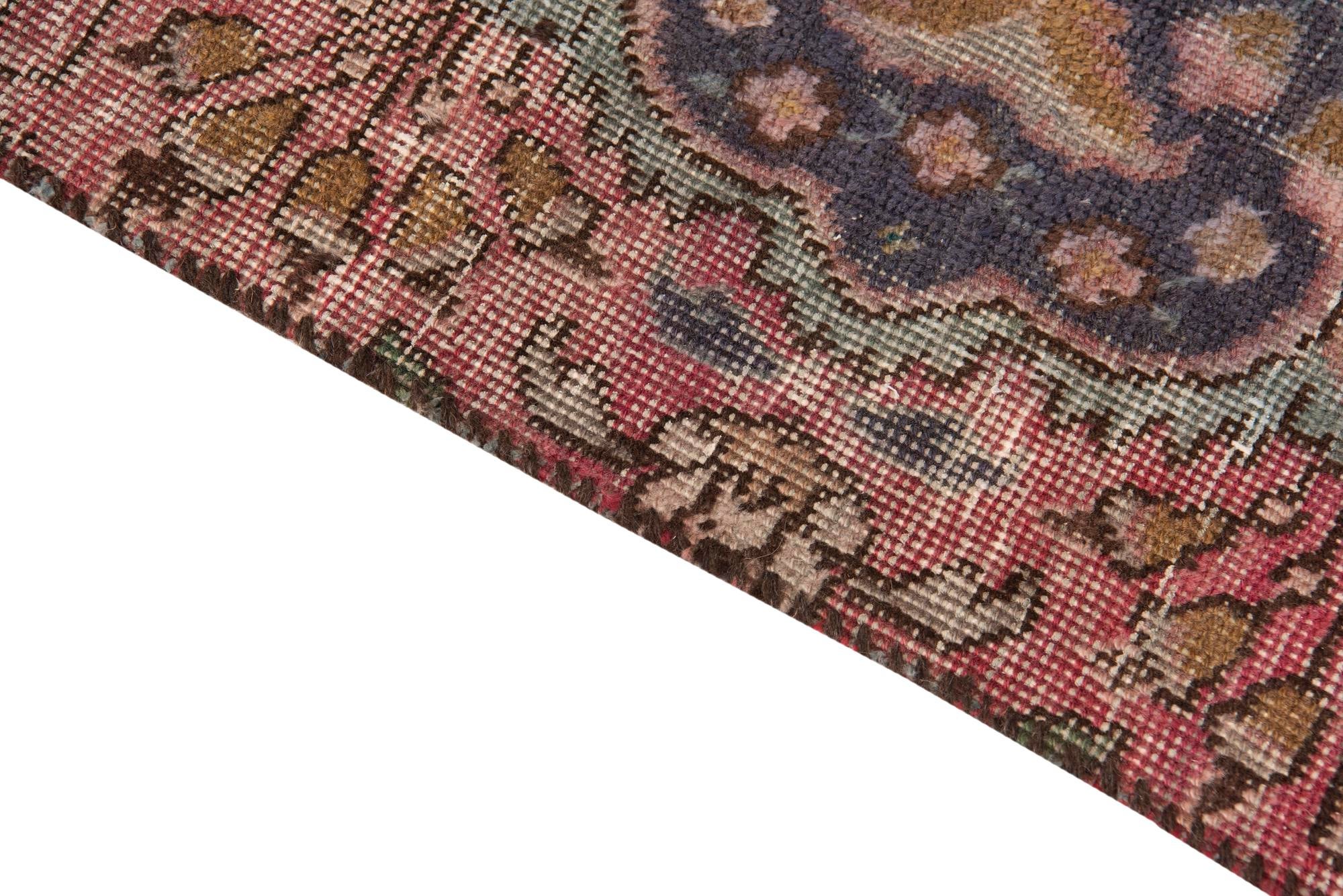 3' 10 x 8' 1 Hand Knotted Ultra Vintage Persian Wool Runner Rug