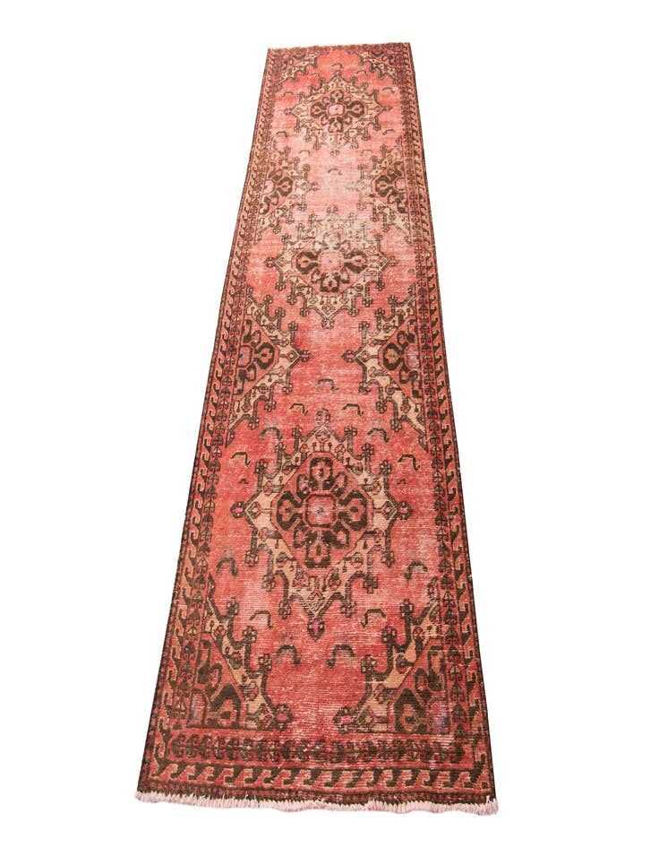 Detail image of 3' 2 x 9' 1  Hand Knotted Ultra Vintage Persian Wool Runner Rug