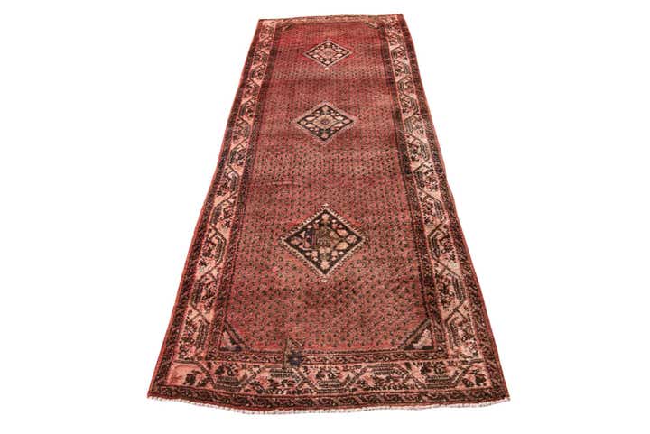 3' 5 x 9' 2 Hand Knotted Ultra Vintage Persian Wool Runner Rug