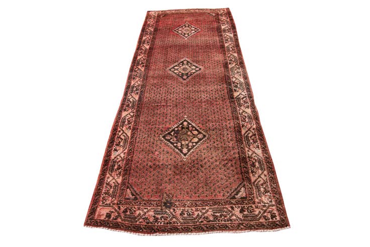 Detail image of 3' 5 x 9' 2 Hand Knotted Ultra Vintage Persian Wool Runner Rug