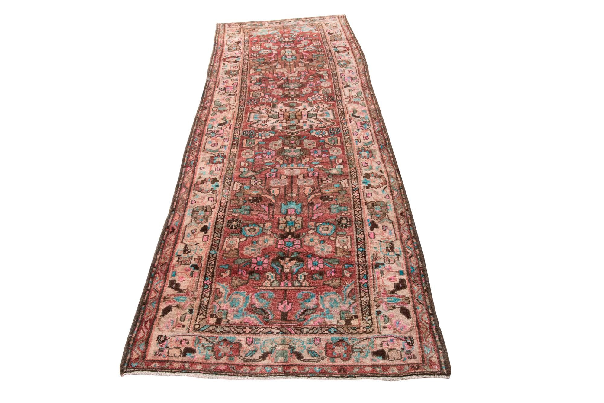 3' 9 x 10' 6 Hand Knotted Ultra Vintage Persian Wool Runner Rug