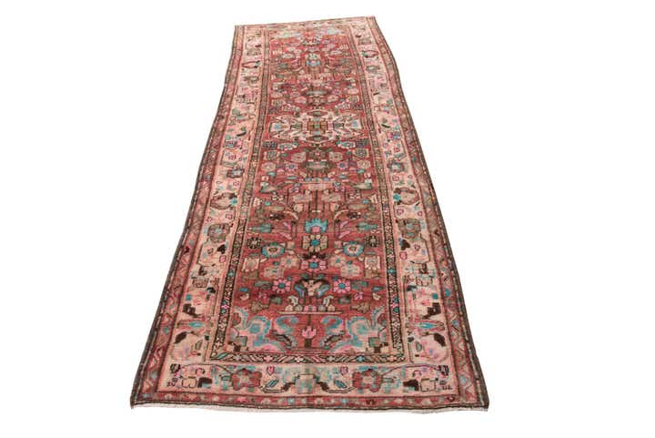 3' 9 x 10' 6 Hand Knotted Ultra Vintage Persian Wool Runner Rug