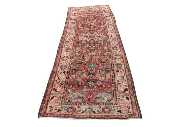 Detail image of 3' 9 x 10' 6 Hand Knotted Ultra Vintage Persian Wool Runner Rug