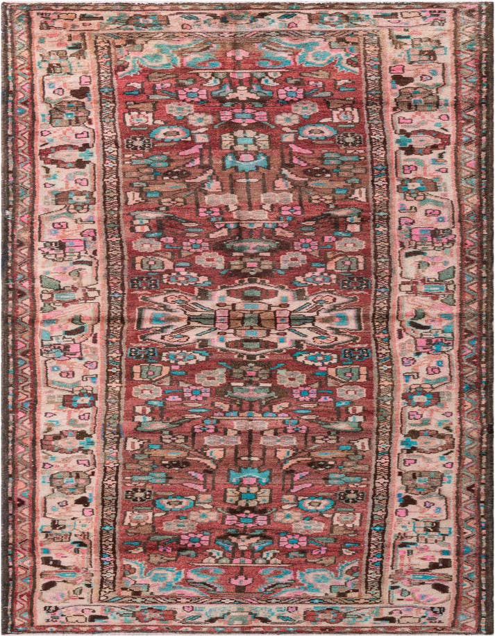 Detail image of 3' 9 x 10' 6 Hand Knotted Ultra Vintage Persian Wool Runner Rug