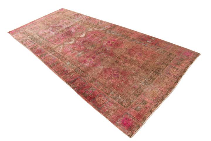 4' 5 x 10' 5 Hand Knotted Ultra Vintage Persian Wool Runner Rug