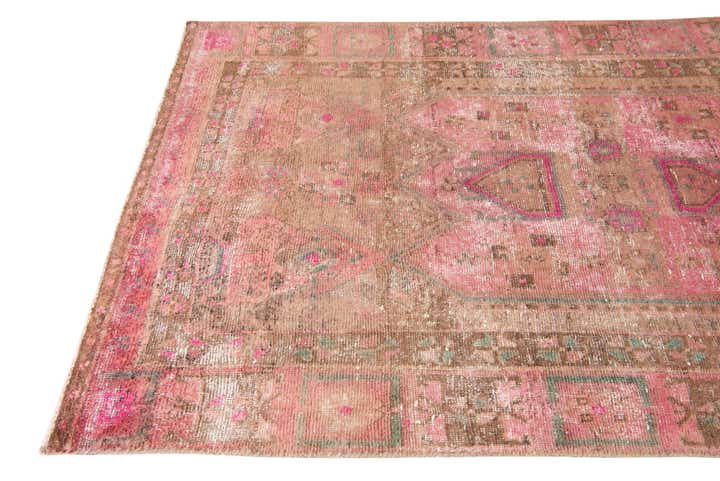 4' 5 x 10' 5 Hand Knotted Ultra Vintage Persian Wool Runner Rug
