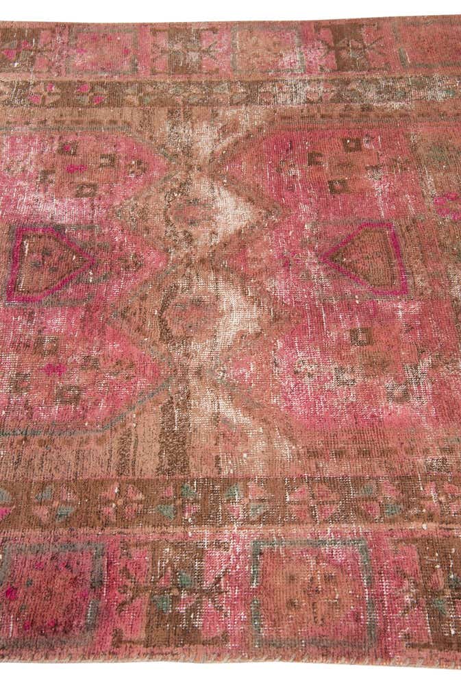 4' 5 x 10' 5 Hand Knotted Ultra Vintage Persian Wool Runner Rug