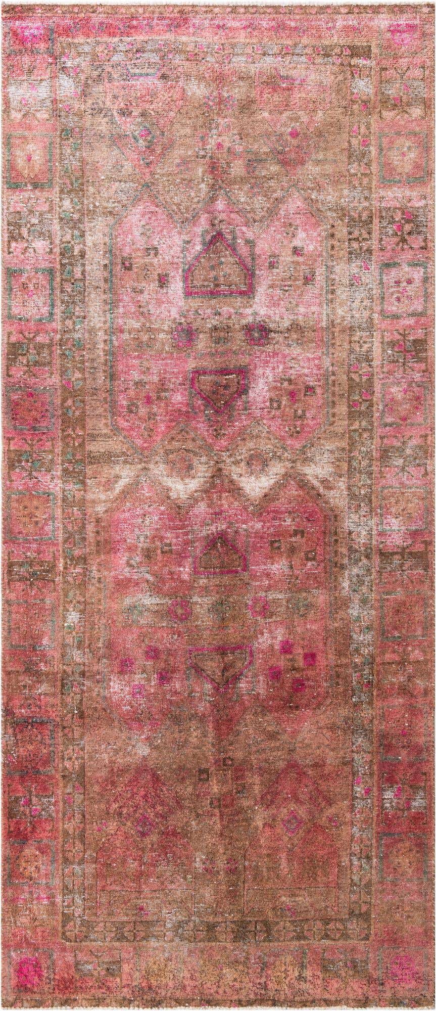 4' 5 x 10' 5 Hand Knotted Ultra Vintage Persian Wool Runner Rug