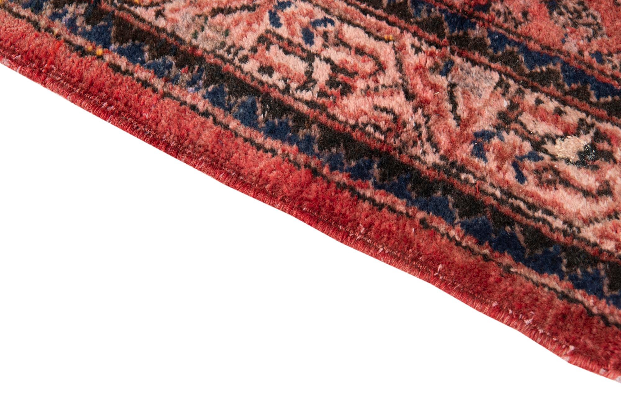 3' 9 x 9' 3 Hand Knotted Ultra Vintage Persian Wool Runner Rug