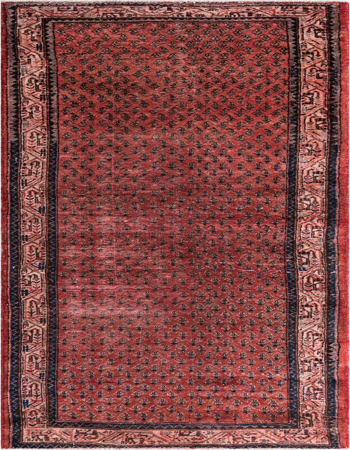  3' 9 x 9' 3  Hand Knotted Ultra Vintage Persian W...